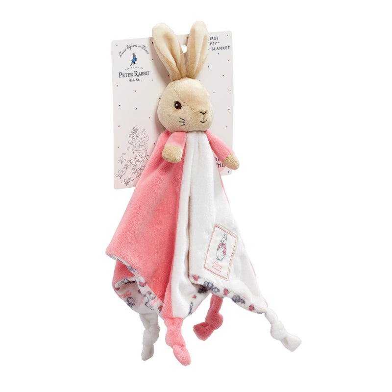 This cute Flopsy Bunny Comfort Blanket is made from soft plush and is based on his character in the endearing Beatrix Potter tales. Sold by Say it Baby Gifts