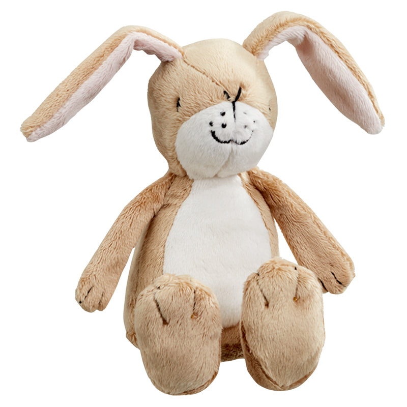 This cute Guess How Much I Love You Hare Rattle is made from baby soft plush and has a gentle chime. Sold by Say It Baby Gifts