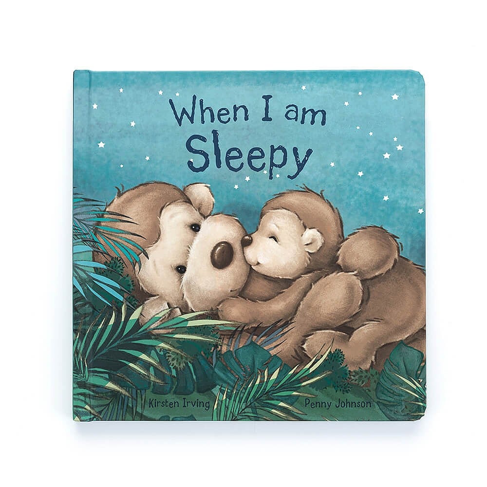Jellycat When I Am Sleepy Book. This gorgeous hardback book features a very special little monkey and a dreamy story of looking for their bed!  Sold by Say It Baby Gifts