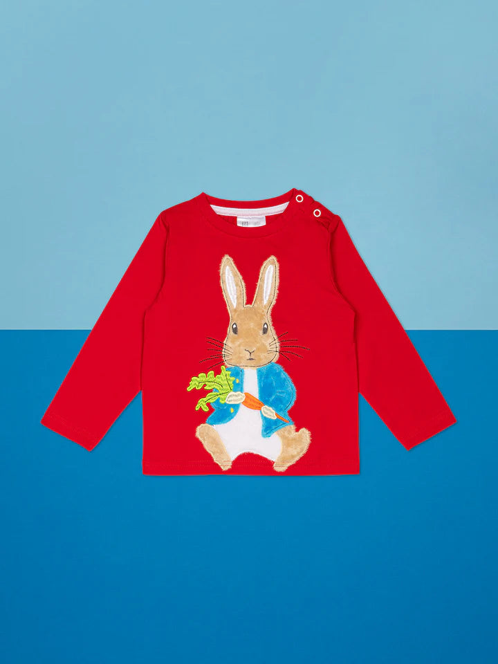Blade & Rose Peter Rabbit Bright Ideas Top- bold, bright and fun! This gorgeous top in red features a soft fleece applique Peter Rabbit.