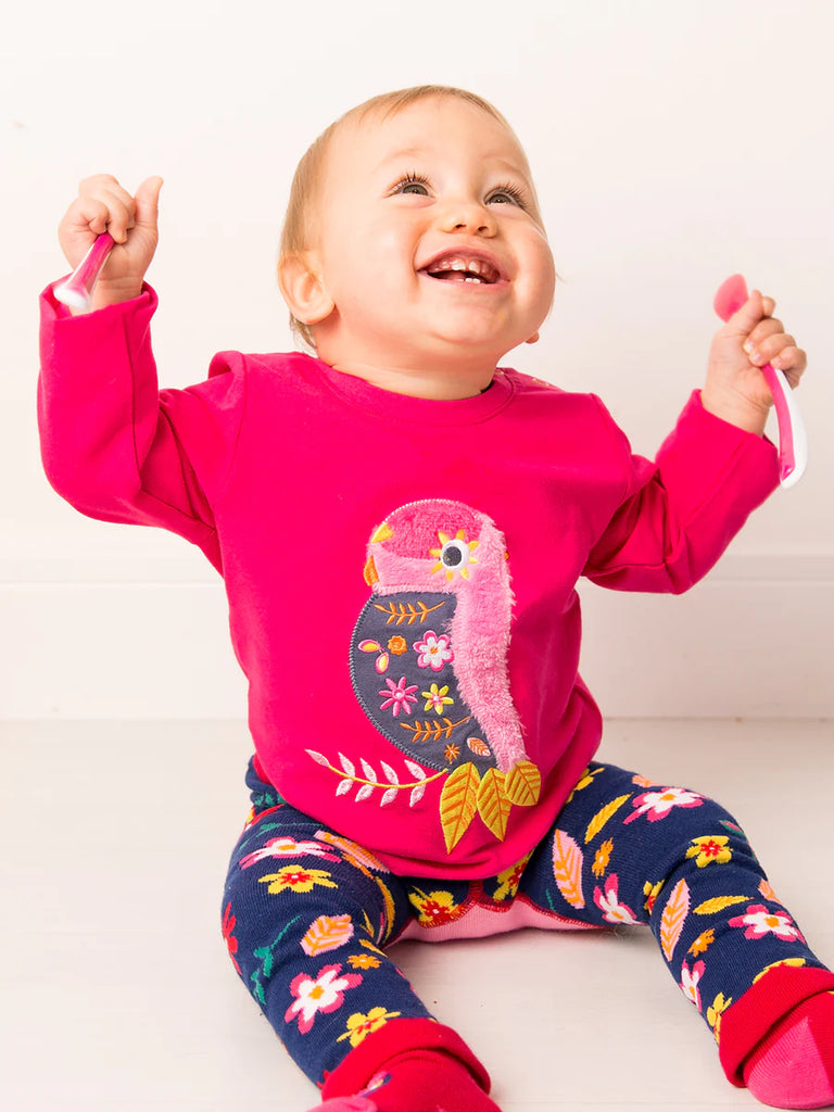 Blade & Rose Bella Layla the Parrot Top - bold, bright and fun! This gorgeous vibrant pink top features a fluffy Layla the Parrot design.