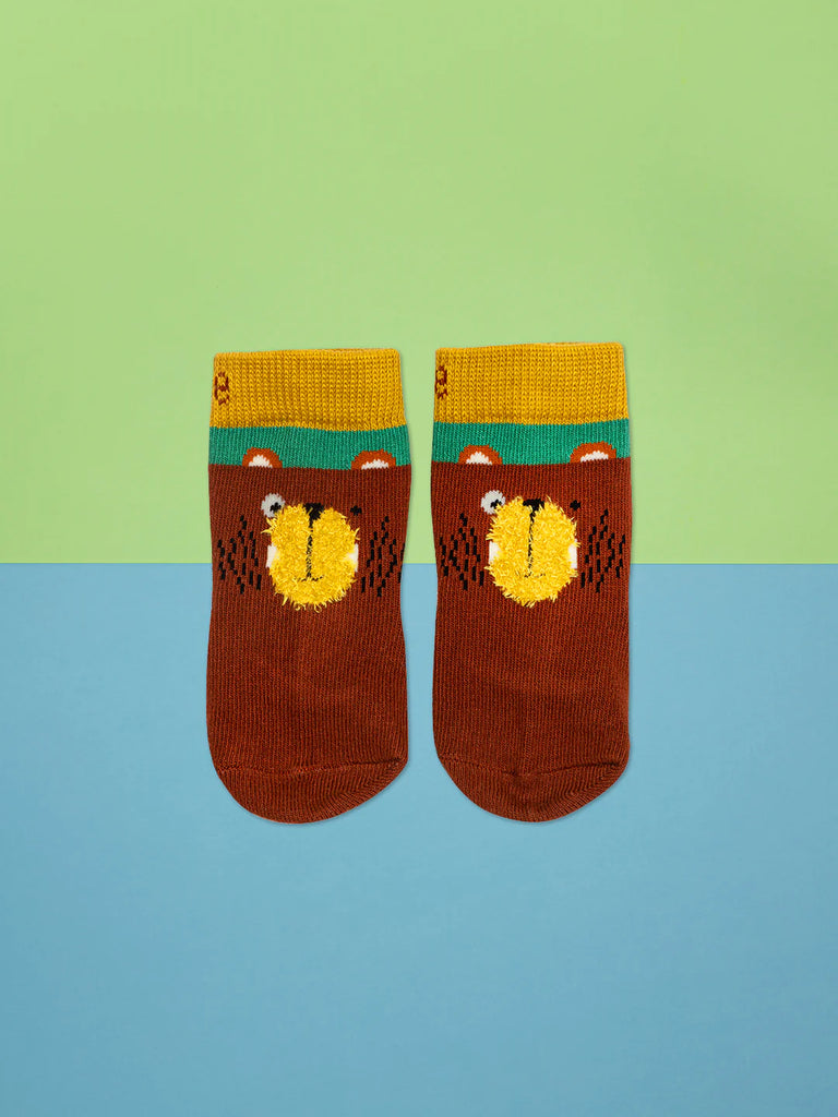 Blade & Rose Wild Woodland Socks - bold, bright and fun! These gorgeous socks in brown, green and yellow feature a cute bear design.