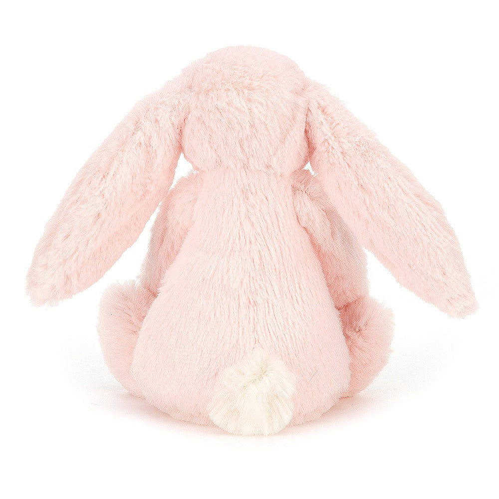 Jellycat Pink Bashful Bunny Rattle. Soft and soothing, this best-selling pink Jellycat bunny is an adorable new baby girl gift. SBB444PN Sold by Say It Baby Gifts - back