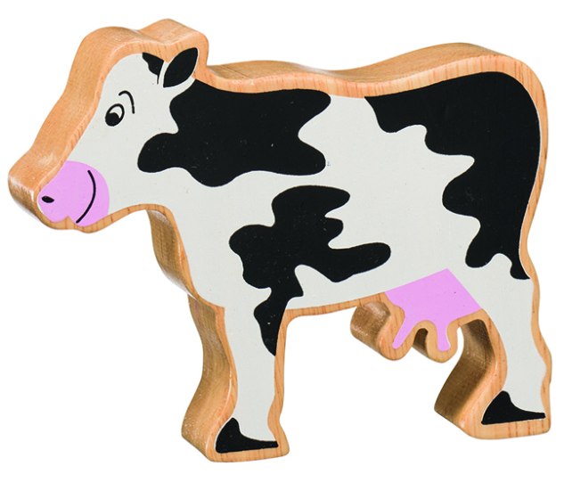 Lanka Natural Black & White Cow - Sold by Say It Baby Gifts