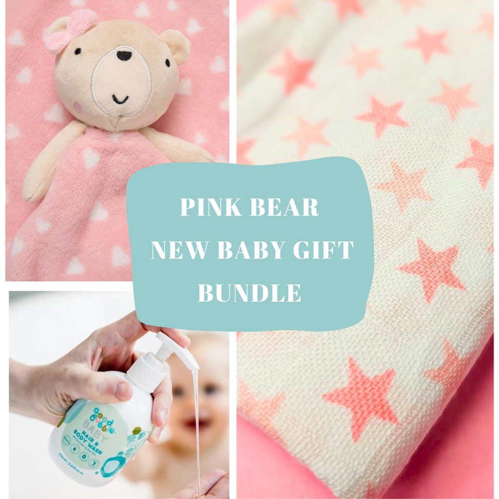 Pink Bear New Baby Gift Bundle. Say It Baby Gifts