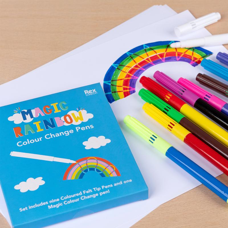 Rex London Magic Colour Change Pens - a fun colour changing set of rainbow pens! Sold by Say It Gifts