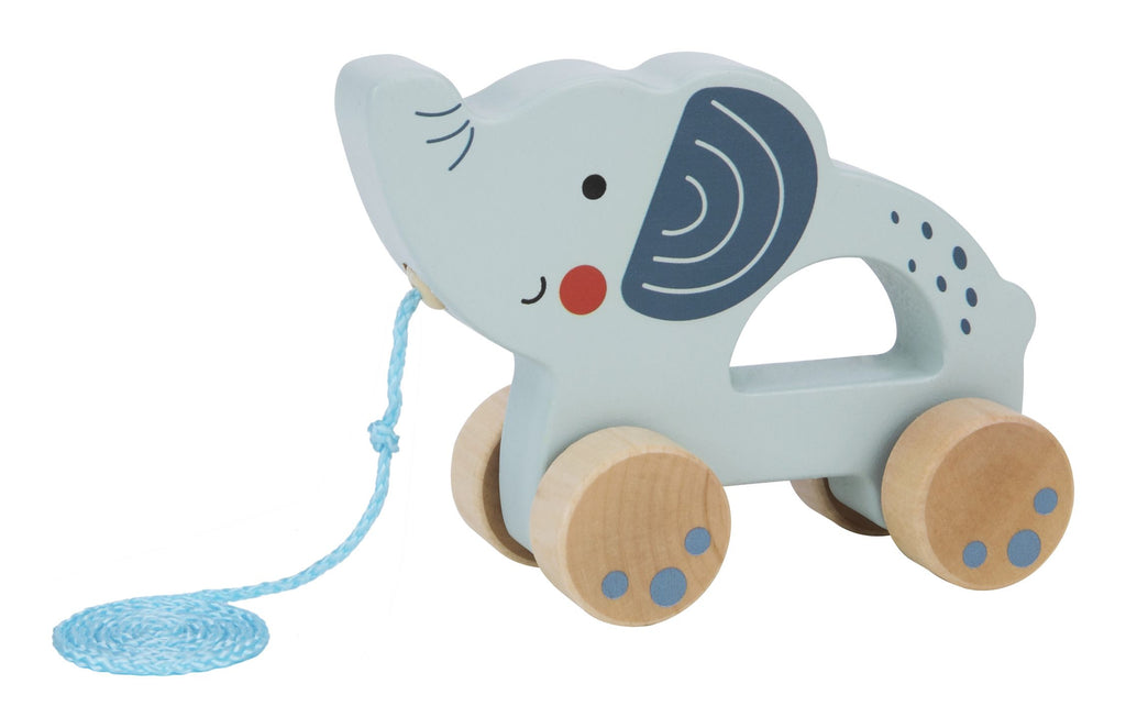 Take your little one on wild adventures with the Tooky Toy Wooden Pull Along Elephant! Sold by Say It Baby Gifts