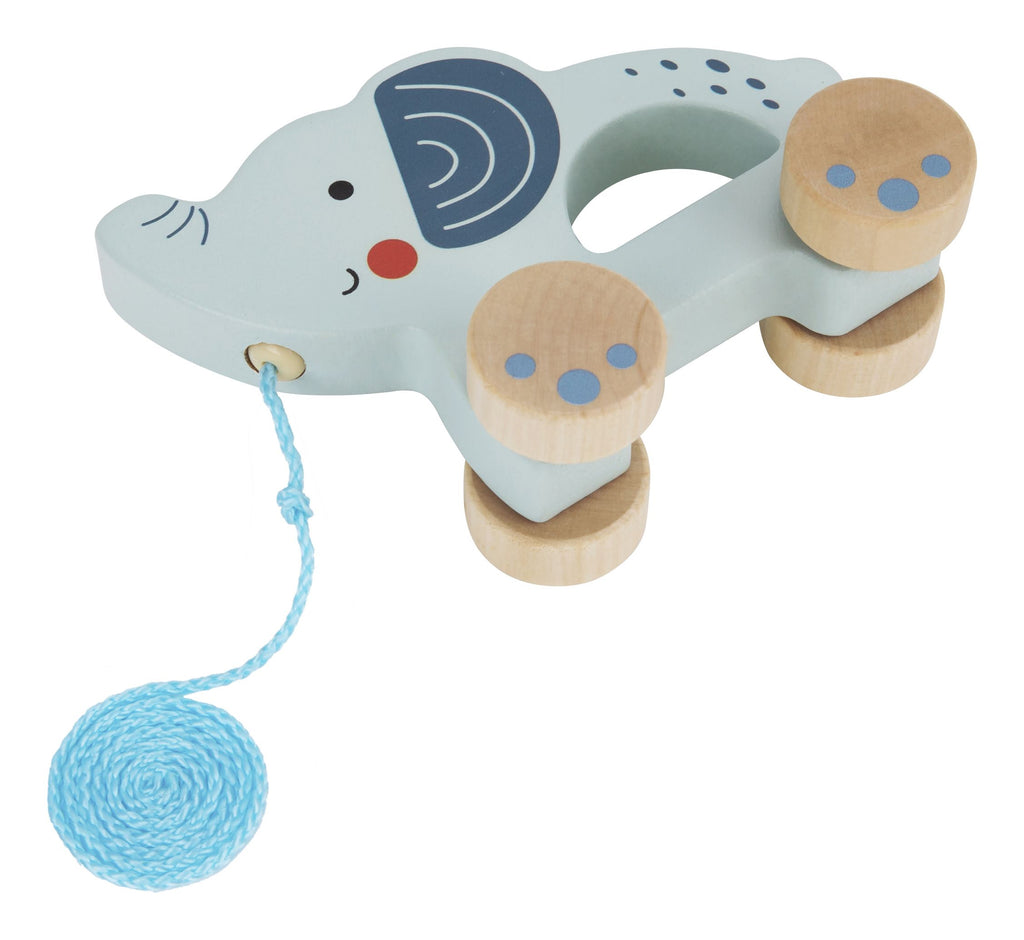 Take your little one on wild adventures with the Tooky Toy Wooden Pull Along Elephant! Sold by Say It Baby Gifts