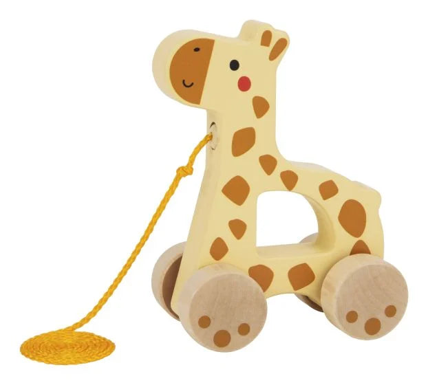 Take your little one on wild adventures with the Tooky Toy Wooden Pull Along Giraffe!