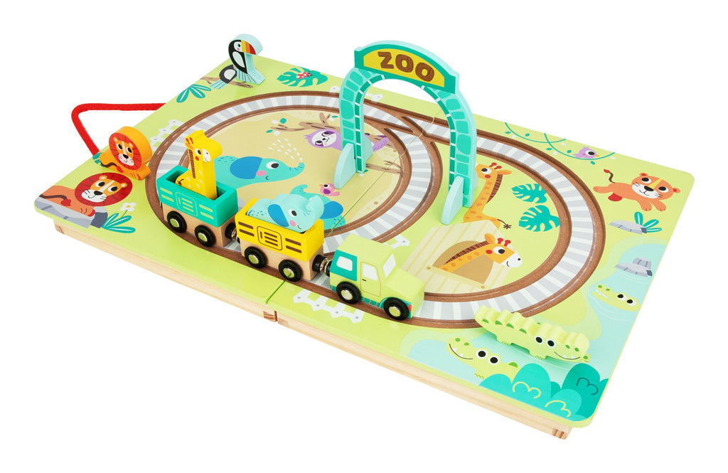 Tooky Toy Wooden Tabletop Railroad Zoo. Say It Baby Gifts