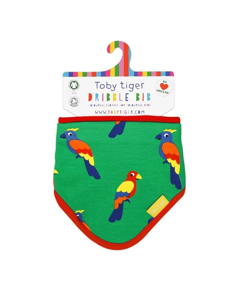 Toby Tiger Organic Parrot Dribble Bib - Say It Baby 