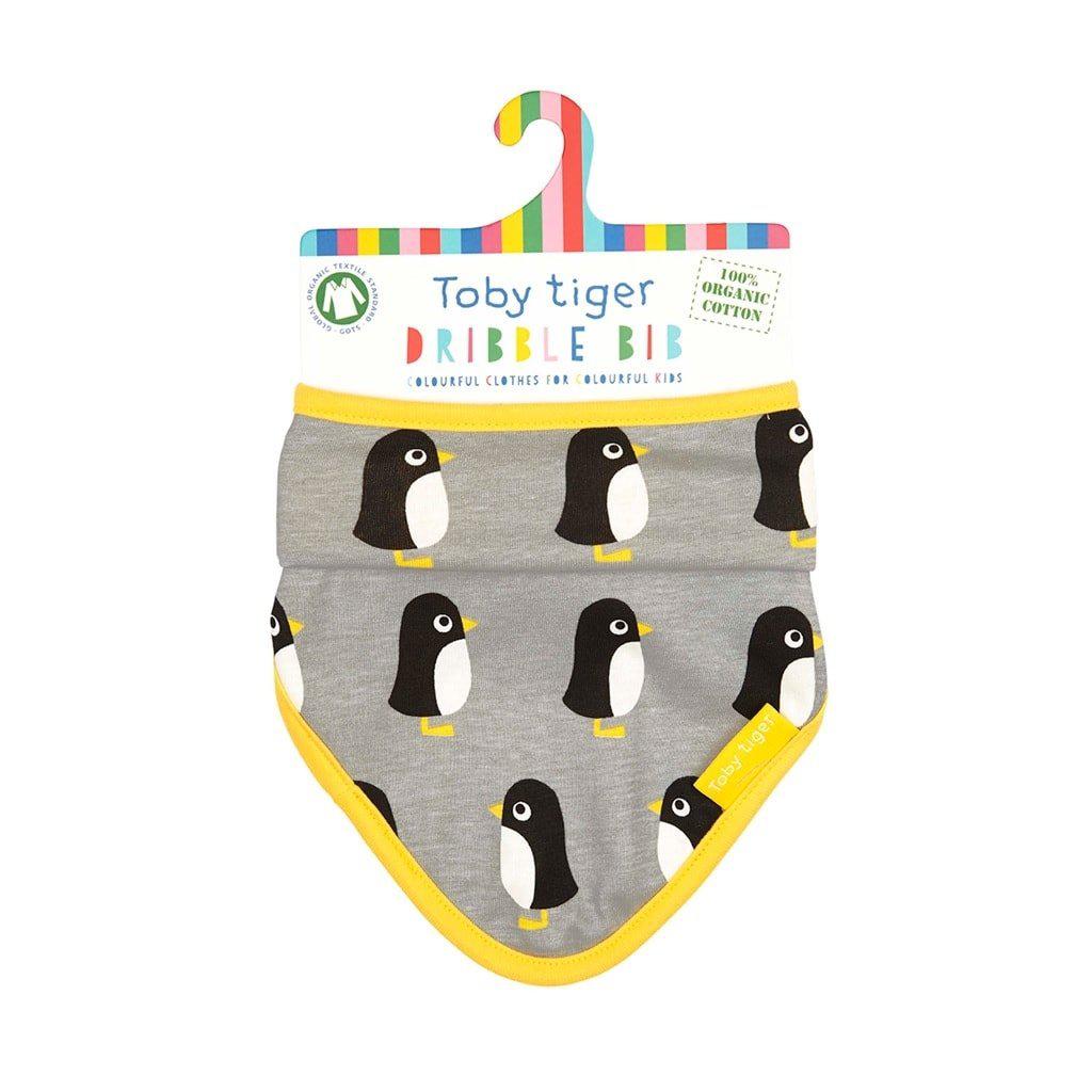 Toby Tiger Organic Penguin Dribble Bib - Say It Baby 