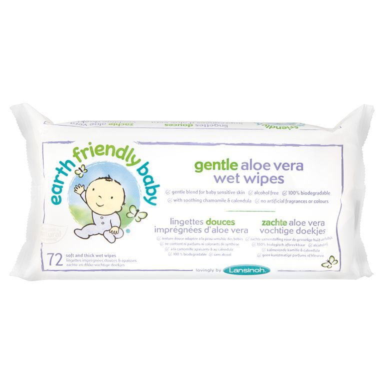 Natural Baby Bath Time Gift Basket. Earth Friendly Baby Eco Baby Wipes - Soft and thick 100% biodegradable baby wipes. (Pack contains 72 wipes)