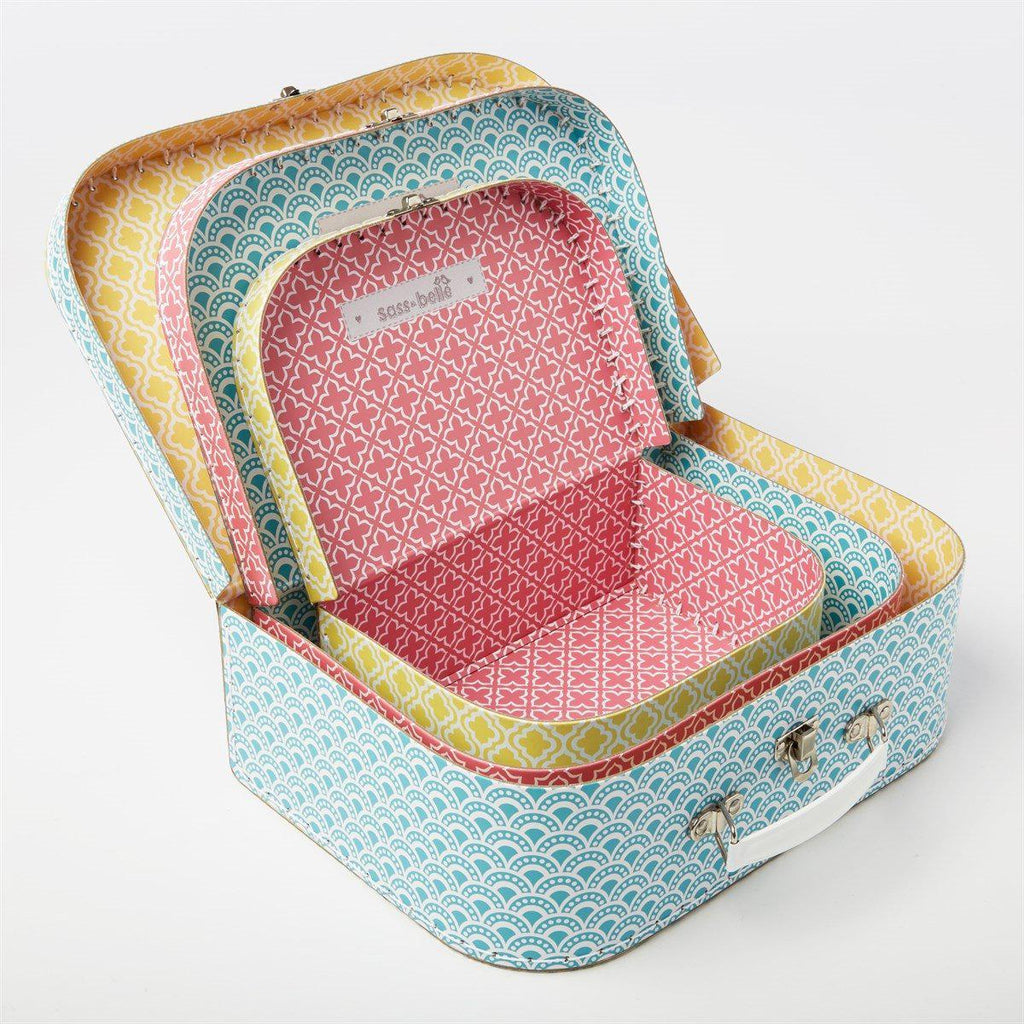 Sass & Belle Moroccan Geometrics Suitcase Trio - Say It Baby 