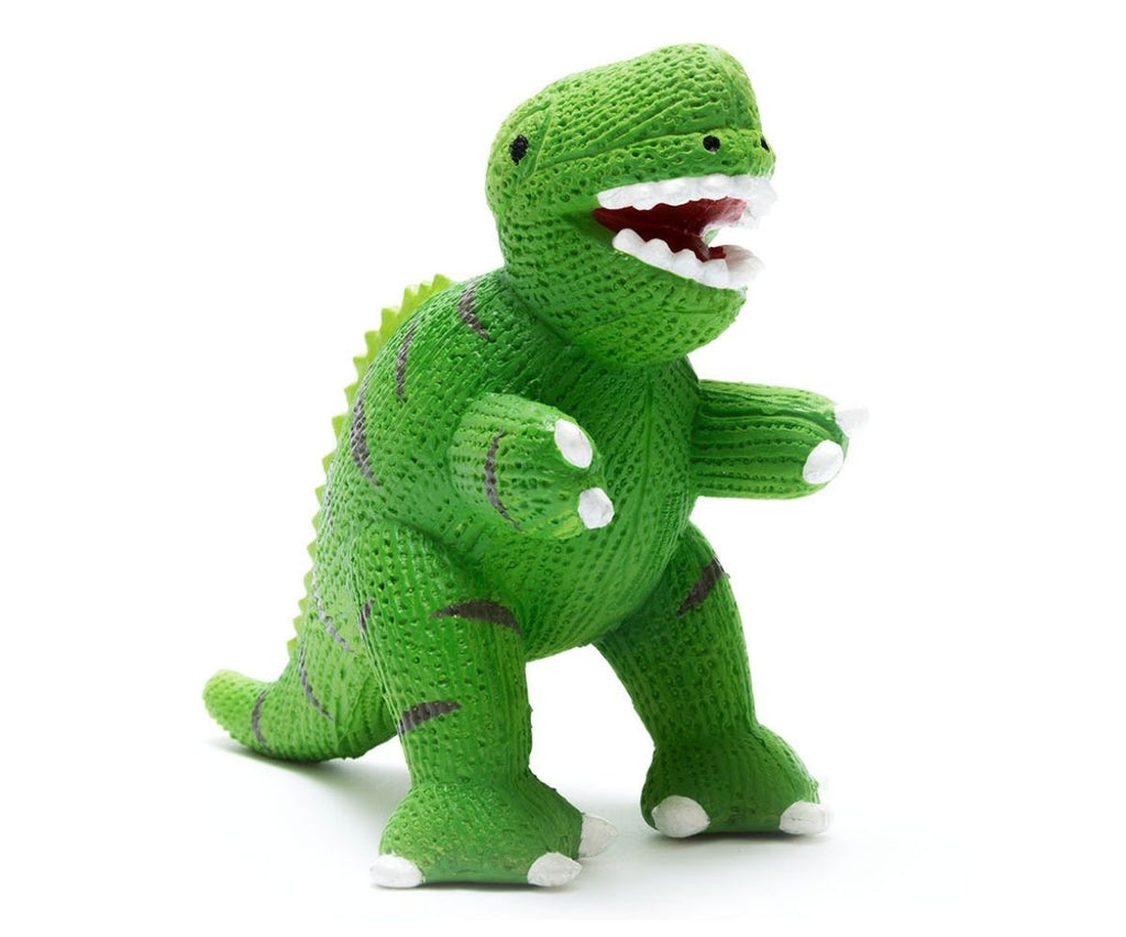 Best Years My First T-Rex Teether Toy, green. Textured, natural and soft, this terrific T-Rex is made from natural rubber and is perfect for babies to get their teeth into! It's also doubles up as a fun bath toy (as it has no holes to let the water in).