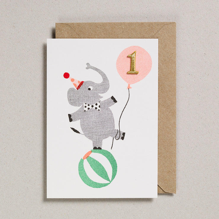 Elly The Elephant Number 1 Card