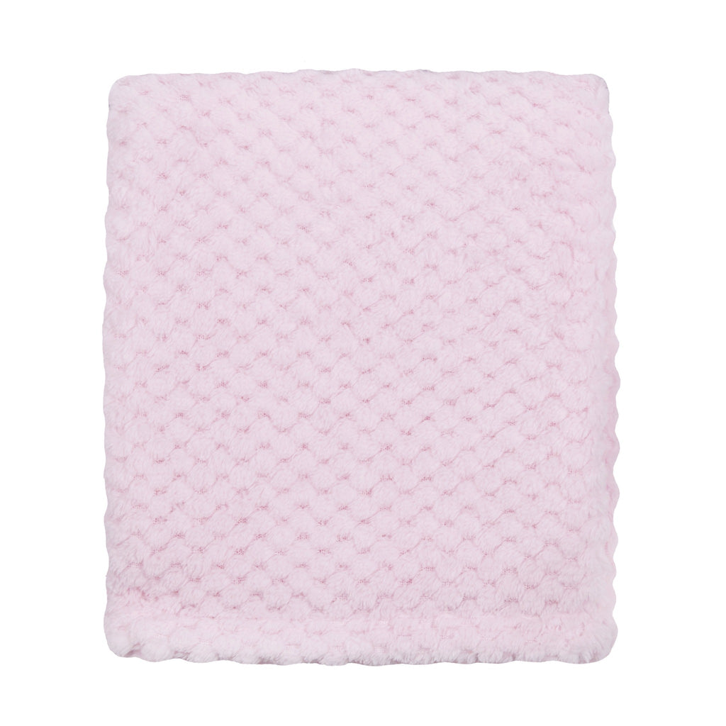 It's A Girl Pink Dino Basket by Say It Baby Gifts - soft pink waffle wrap