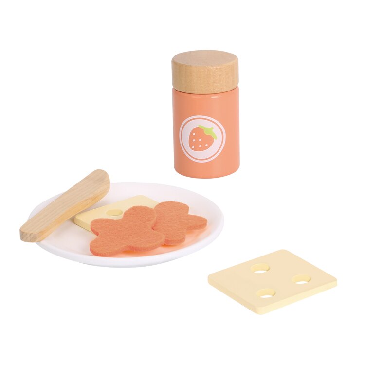 Tooky Toy Wooden Toaster Set. 10 piece set. Sold by Say It Baby Gifts. includes jam, cheese and toast!