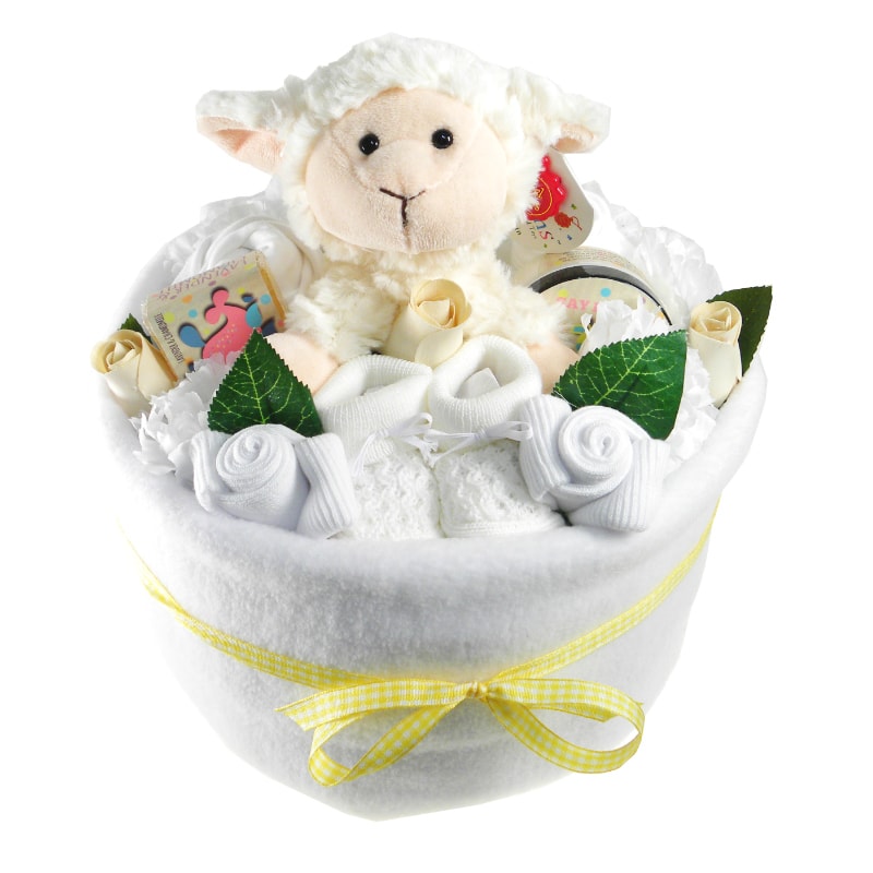 Our baby clothes bouquets, nappy cakes or even sock cupcakes will make a perfect centrepiece for your baby shower.