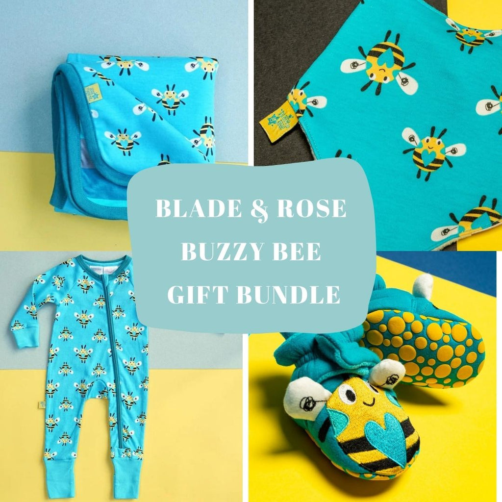 Blade & Rose Buzzy Bee Gift Bundle - a gorgeous gift set containing beautiful matching items from the Buzzy Bee collection! Sold by Say It Baby Gifts