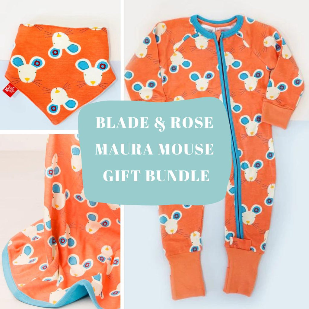 Blade & Rose Maura Mouse Gift Bundle - a gorgeous gift set containing beautiful matching items from the Maura the Mouse collection! Sold by Say It Baby Gifts