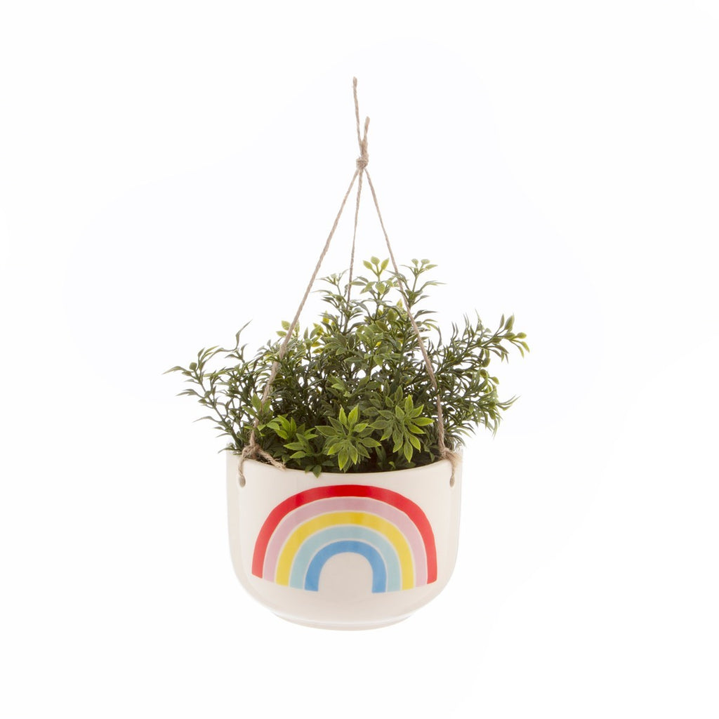 Sass & Belle Chasing Rainbows Hanging Planter. Sold by Say It Baby Gifts