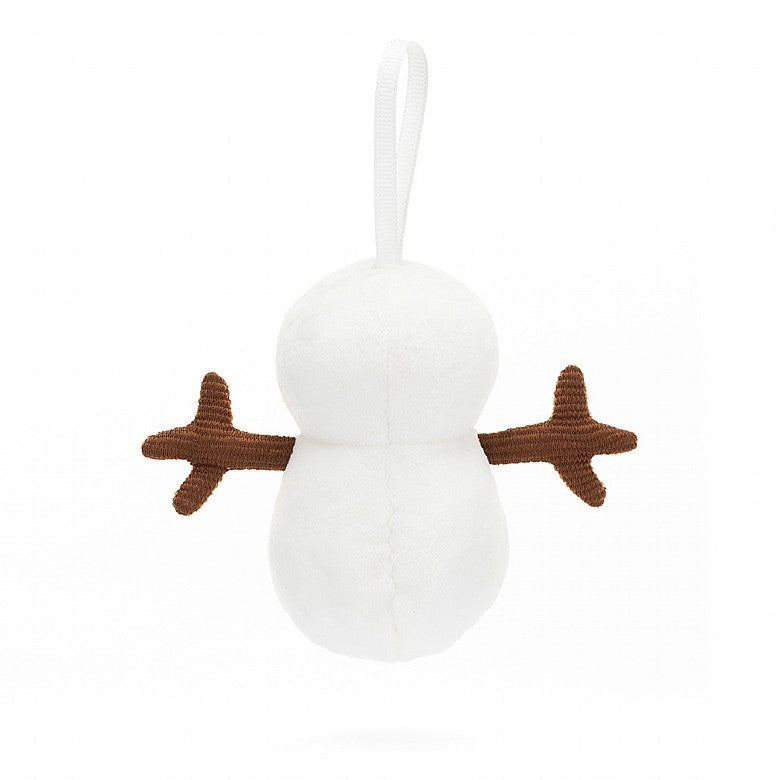Jellycat Festive Folly Snowman Decoration- a gorgeous little snowman perfect for hanging FFH6SN Sold by Say It Baby Gifts