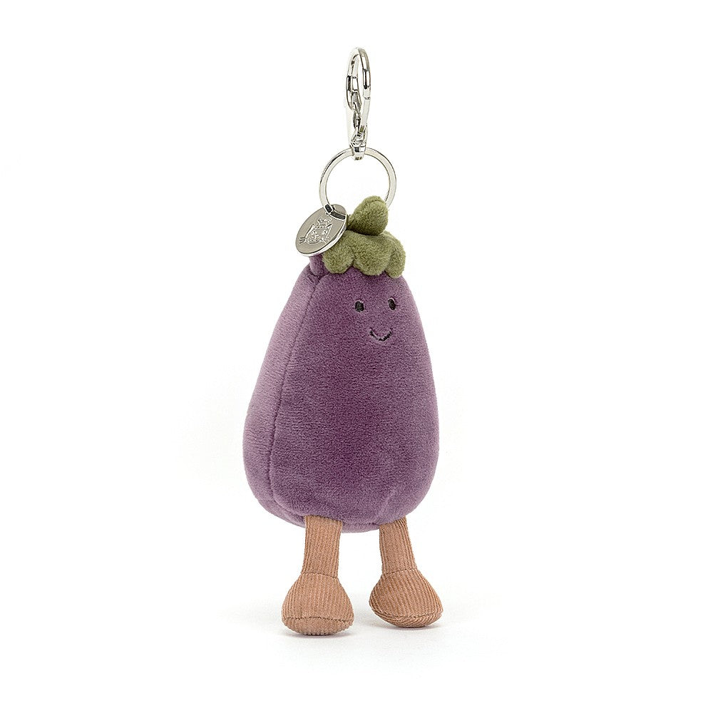 Say hello to Vivacious Aubergine - a wonderfully plump veggie pal ready to hang out on your bag! VV4ABC. Say It Baby Gifts