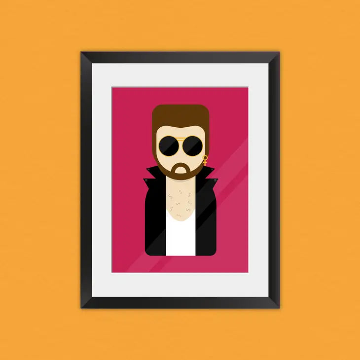 Munchquin George Michael Inspired Art Print - a quirky and fun print of the legendary artist George Michael.