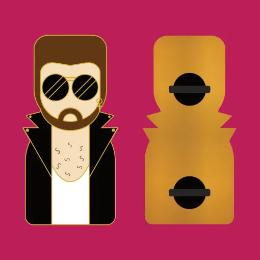 Munchquin George Michael Hard Enamel Pin - a quirky and fun enamel pin badge featuring the legendary George Michael.