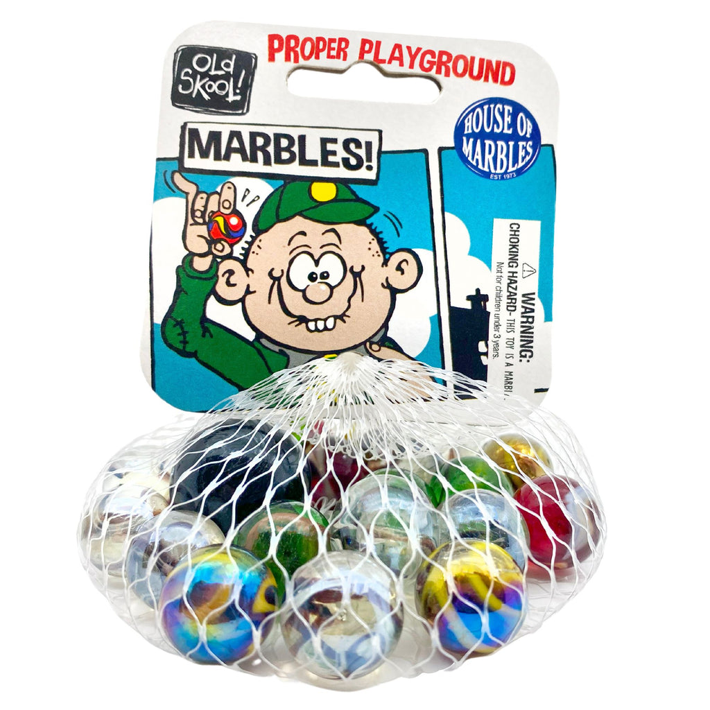 Have some good old fashioned fun with these Old Skool Proper Playground Marbles!
