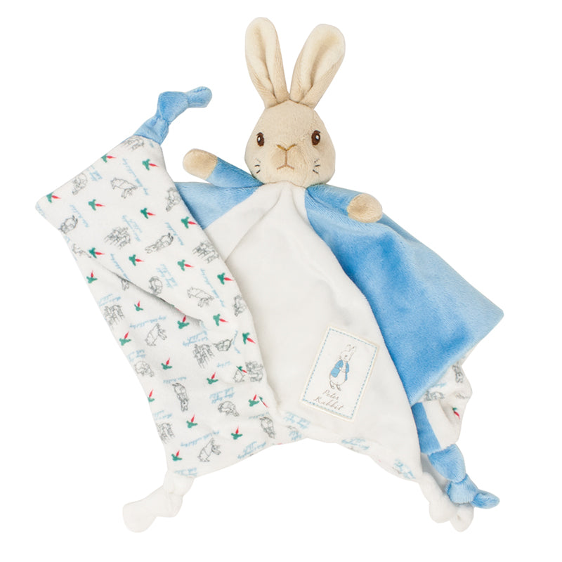 This cute Peter Rabbit Comfort Blanket is made from soft plush and is based on his character in the endearing Beatrix Potter tales. Sold by Say It Baby Gifts