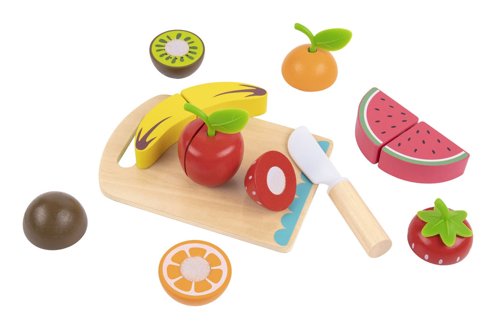 Slice up some fun with this Tooky Toy Wooden Cutting Fruits Set! Sold by Say It Baby Gifts