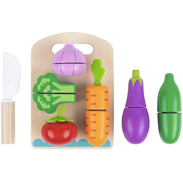 Slice up some fun with this Tooky Toy Wooden Cutting Vegetables Set! Sold by Say It Baby Gifts