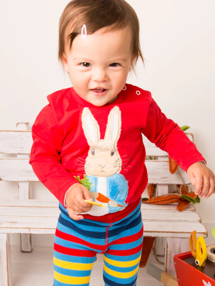 Blade & Rose Peter Rabbit Bright Ideas Top- bold, bright and fun! This gorgeous top in red features a soft fleece applique Peter Rabbit.