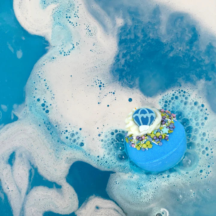 This Bomb Cosmetics One Day I'll Fly Away Bath Bomb combines pure Chamomile and Magnolia essential oil as well as natural Cocoa & Shea butter to soften the skin 160g - fizzing in bath