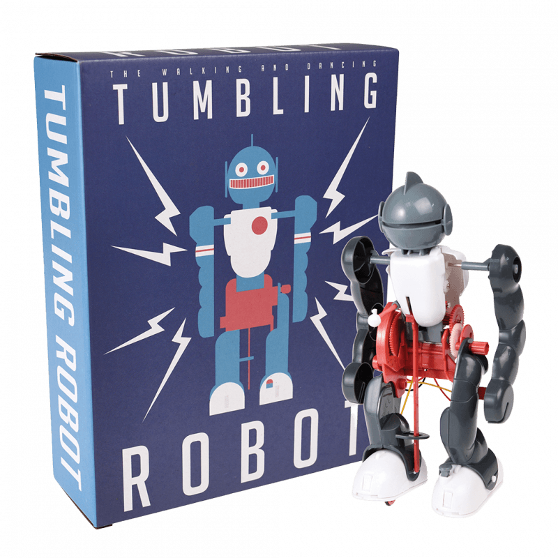 Build Your Own Tumbling Robot - This make your own robot kit has everything you need to assemble a robot that walks, dances and tumbles! Including a complete instruction guide and various robot parts.