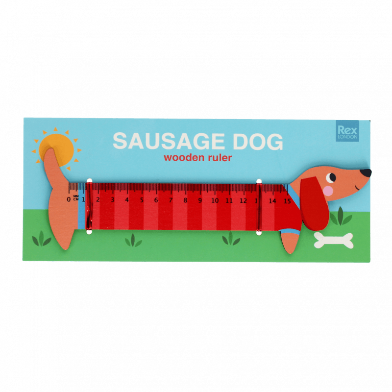 Sausage Dog Wooden Ruler by Rex London. Sold by Say It Gifts