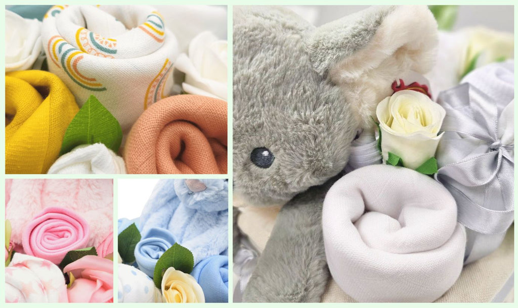 Say It Baby Bouquets - Handmade Baby Bouquets filled with clothes and gifts. New baby Flowers.