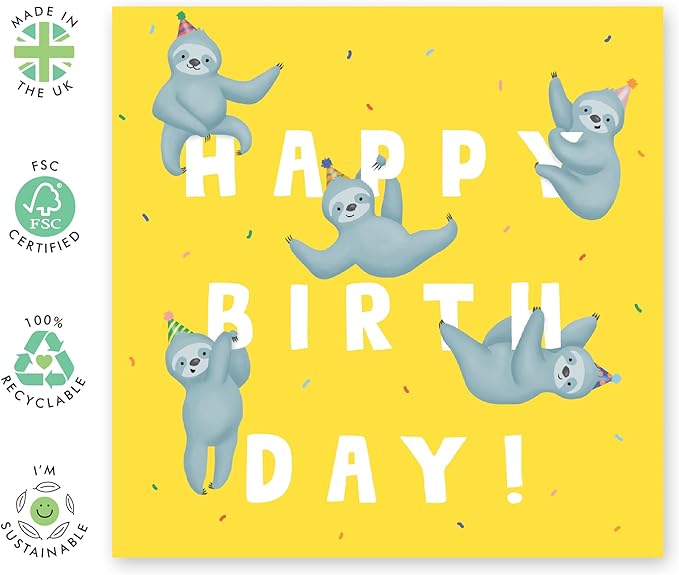 Sloths Happy Birthday Card Central 23