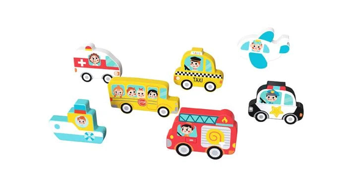 Tooky Toy Wooden Transportation Chunky Puzzle. Sold by Say It Baby Gifts