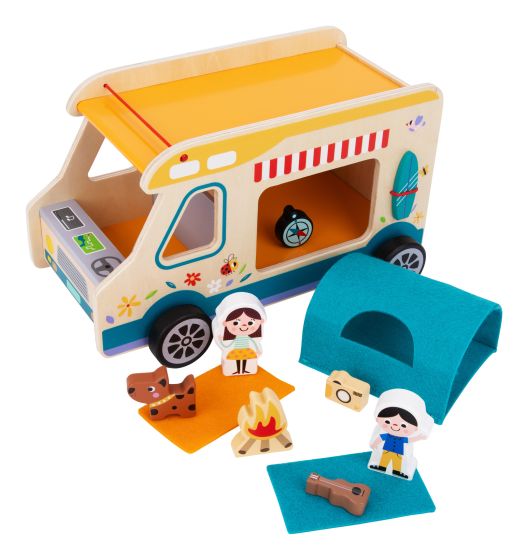 Tooky Toy Wooden Camper Van - it's time for adventure! Sold by Say It Baby Gifts