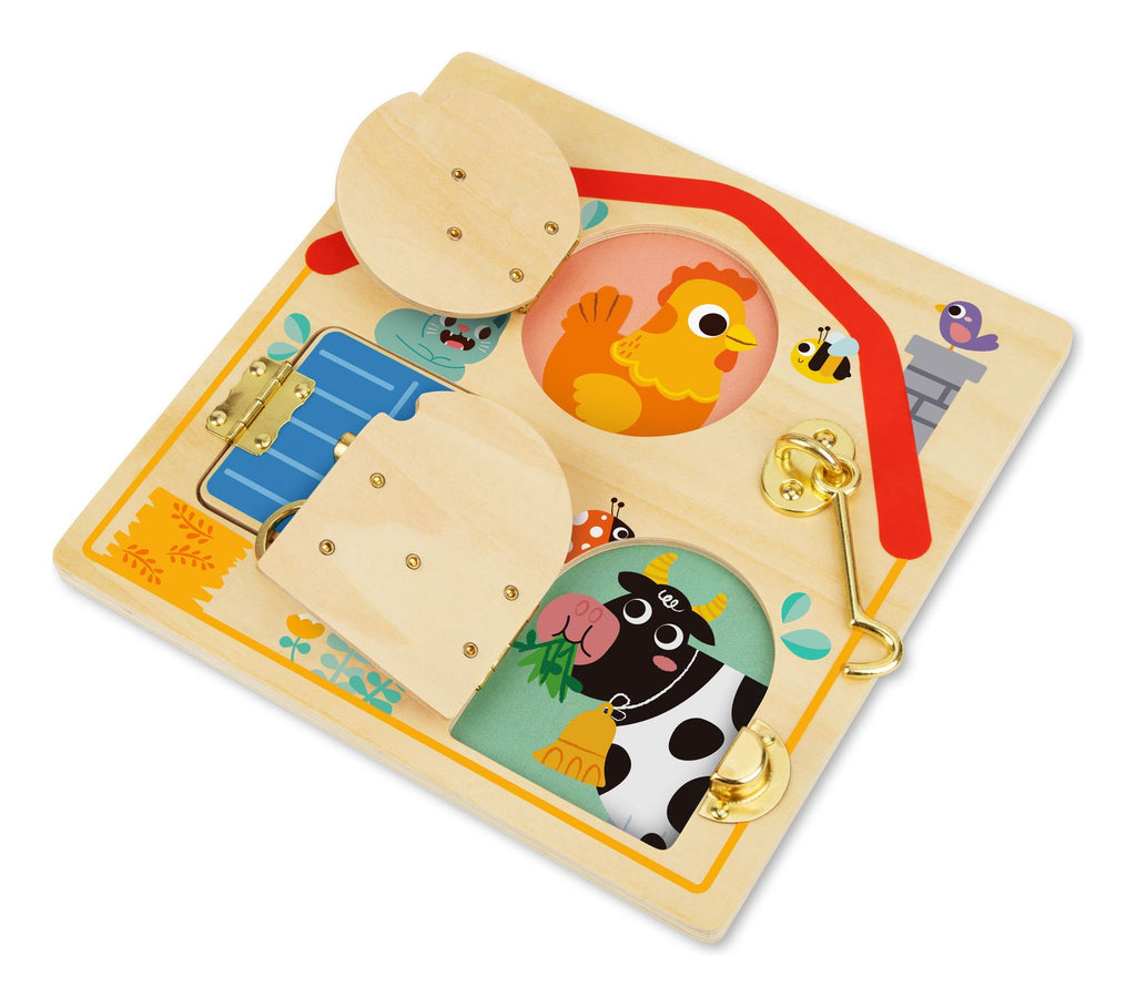 Tooky Toys Wooden Latches Activity Board Sold by Say It Baby Gifts