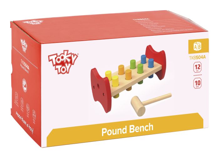 Tooky Toy Wooden Pound Bench - this easy to store wooden pound bench is a must have in the toy box! Sold by Say It Baby Gifts