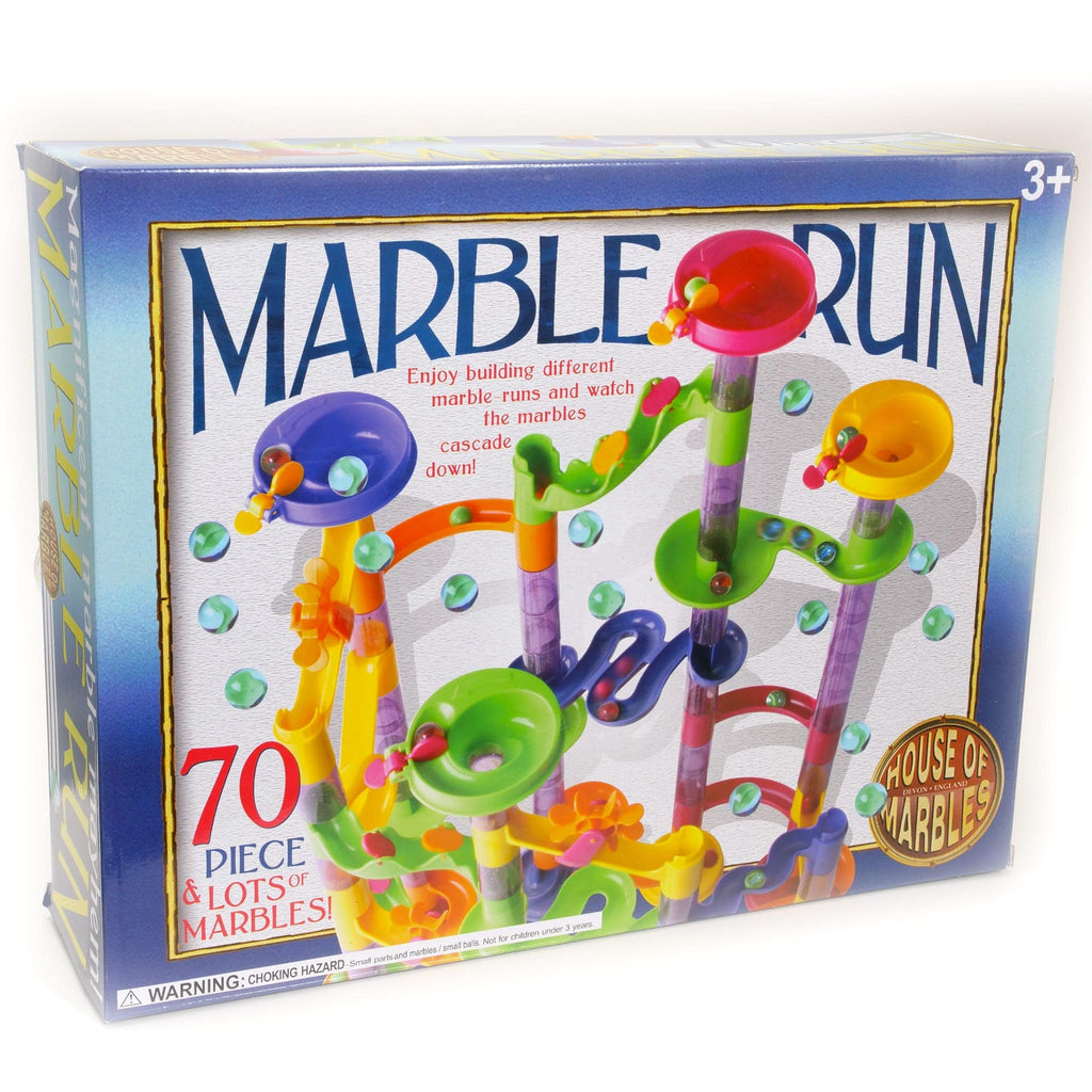 House of Marbles 70 Piece Marble Set. Bright, durable & appealing kids will love building different marble runs and watching as the marbles cascade down. 