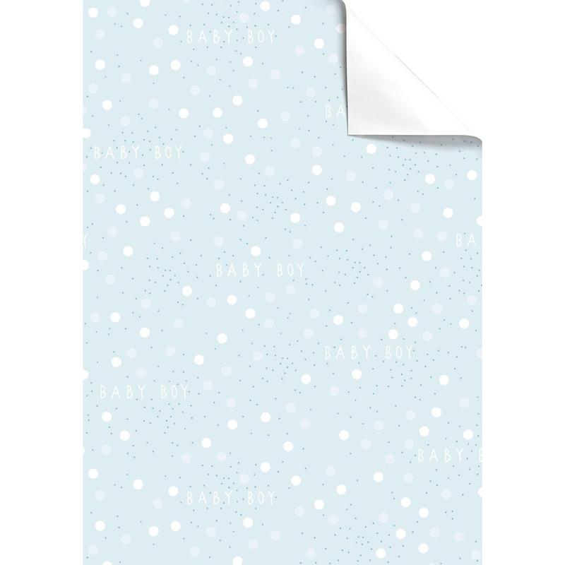 Blue Spotty Gift Wrap Paper - Say It Baby 