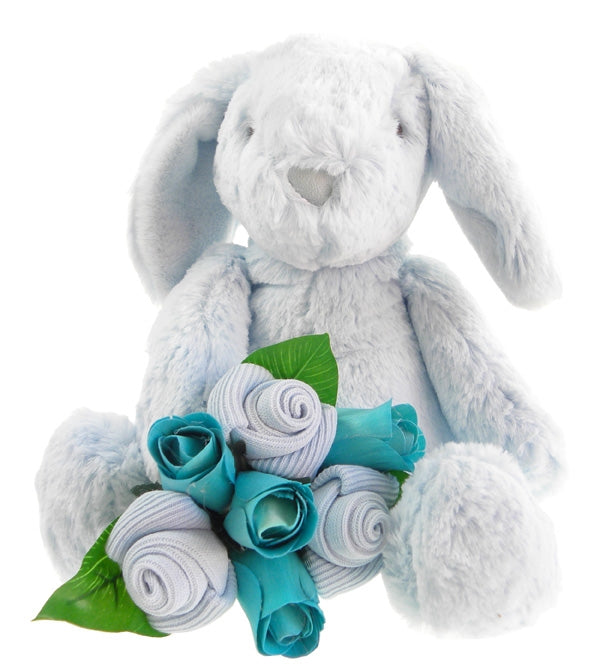 Baby Boy Bunny and Sock Bouquet - Say It Baby 