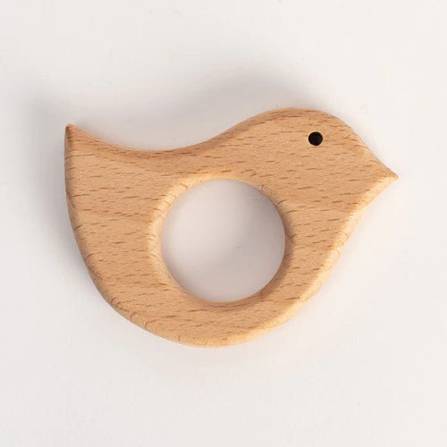From Bambino By Juliana, this fab wooden teething ring is in the shape of a sweet bird - perfect for teething babies. Sold by Say It Baby Gifts