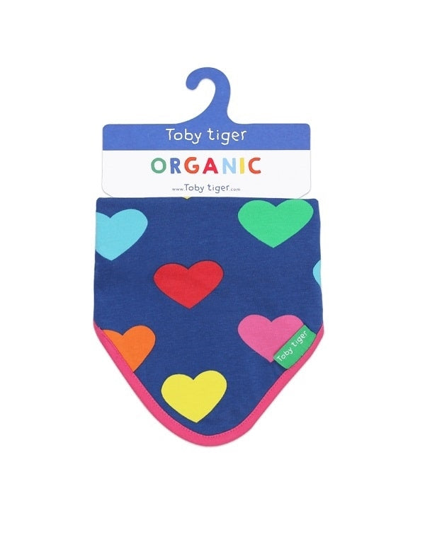 Toby Tiger Organic Heart Dribble Bib - Say It Baby 