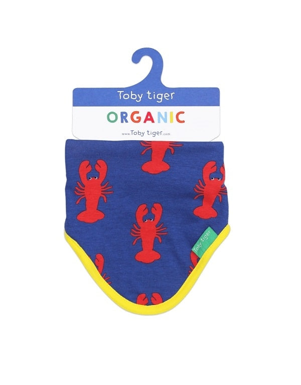 Toby Tiger Organic Lobster Print Dribble Bib - Say It Baby 